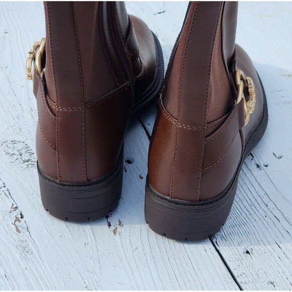 Coach Women's Walnut Farrah Leather Riding Boots Sz 5 Eu 35.5 - Picture 10 of 13